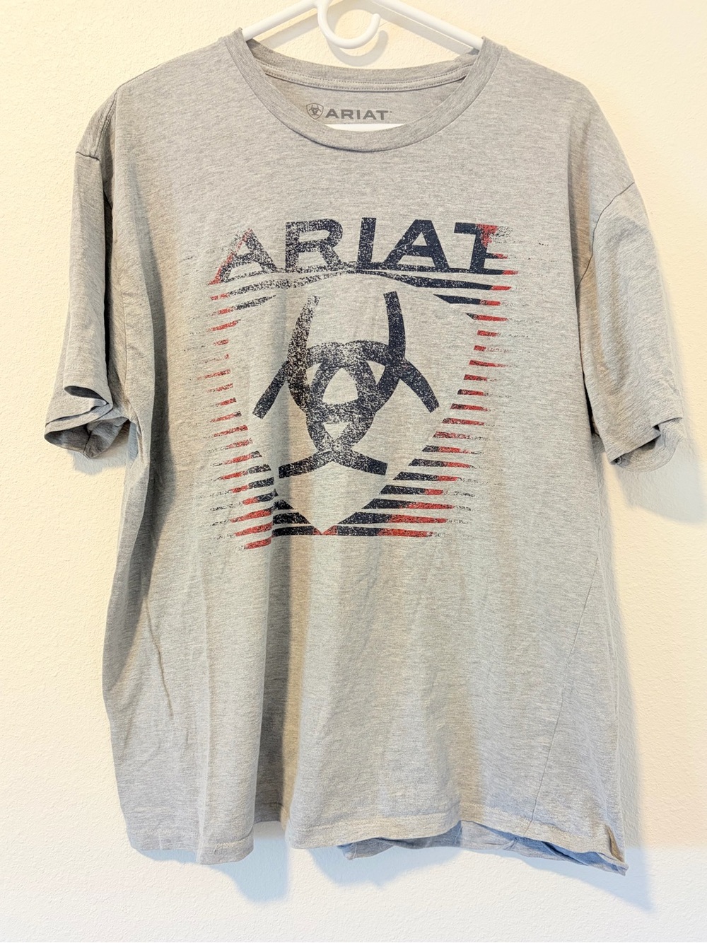 Ariat Men's XL Heather Gray Graphic Tee Shield Logo Western Workwear